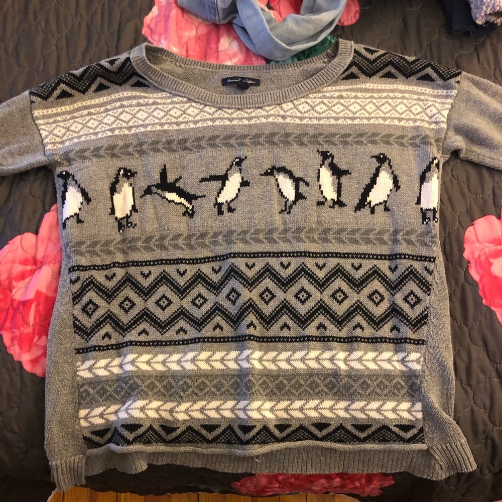 Gray Penguin Sweater